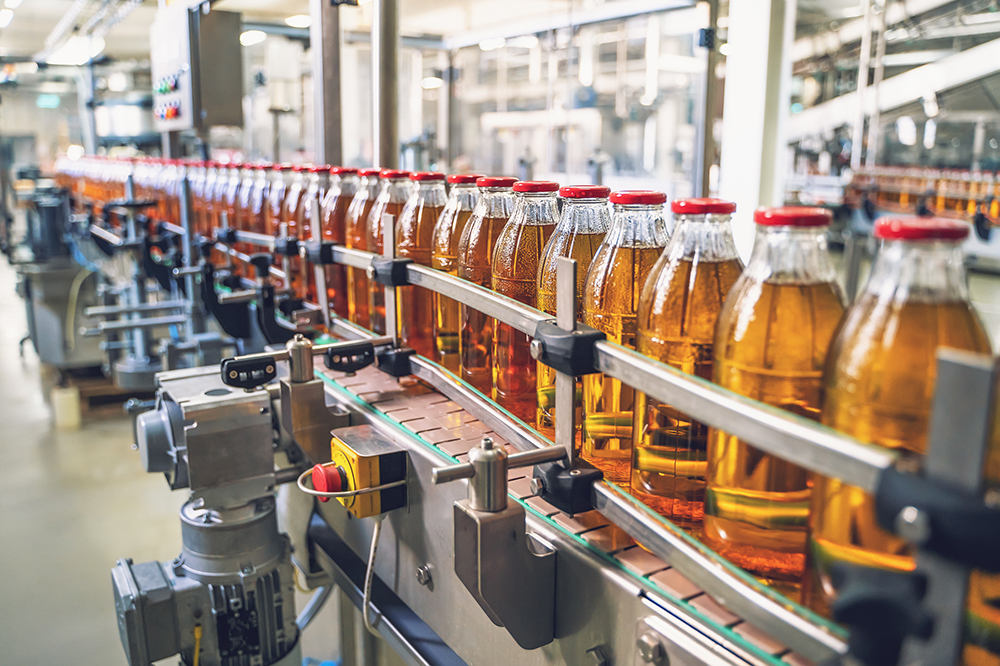 bottle packing in factory